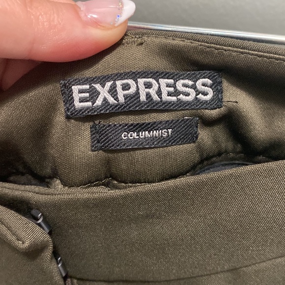 Size 4 petite olive green columnist ankle mid rise pants - Picture 4 of 7